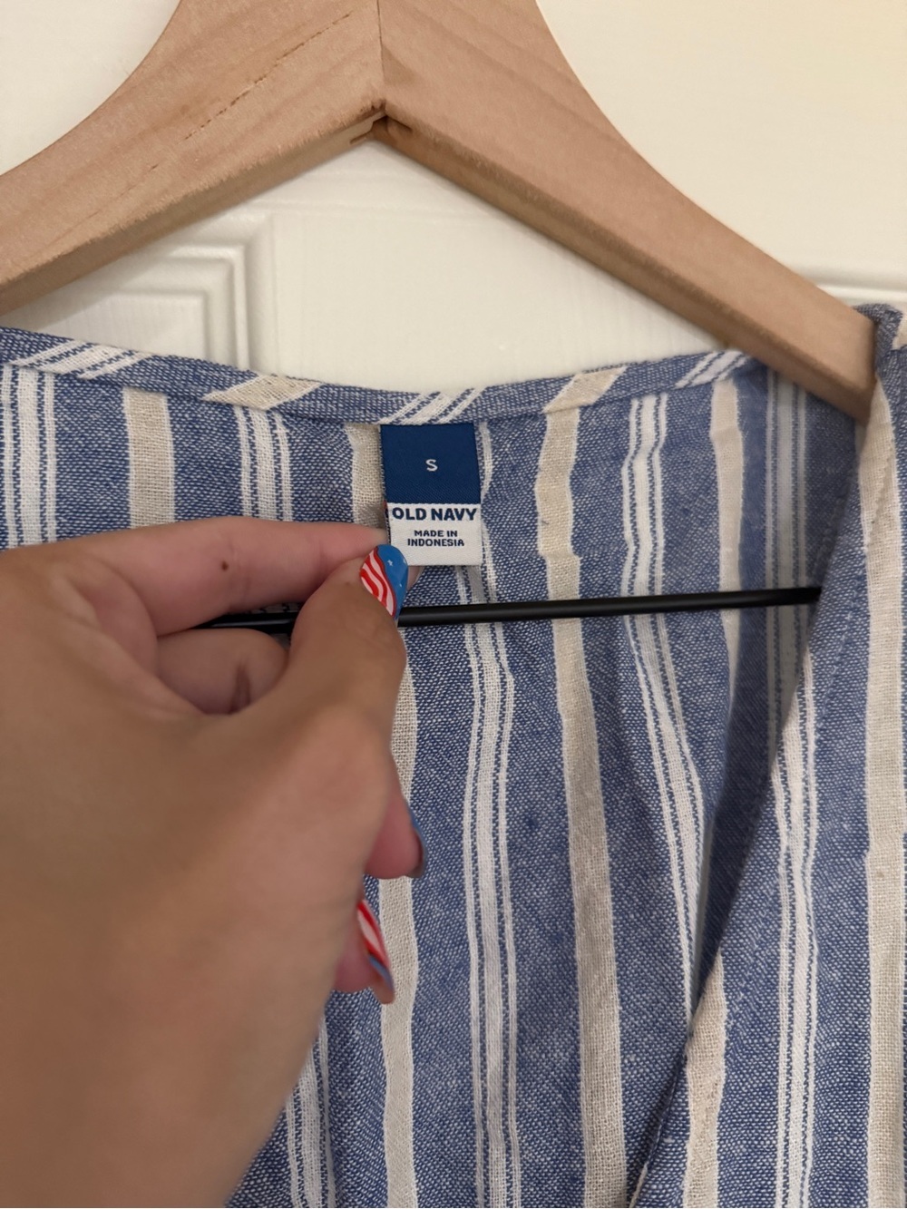 Striped Linen-Blend Dress size Small - Picture 3 of 5